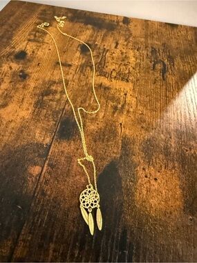 Gold Dreamcatcher Pendant Necklace - Women's Jewelry